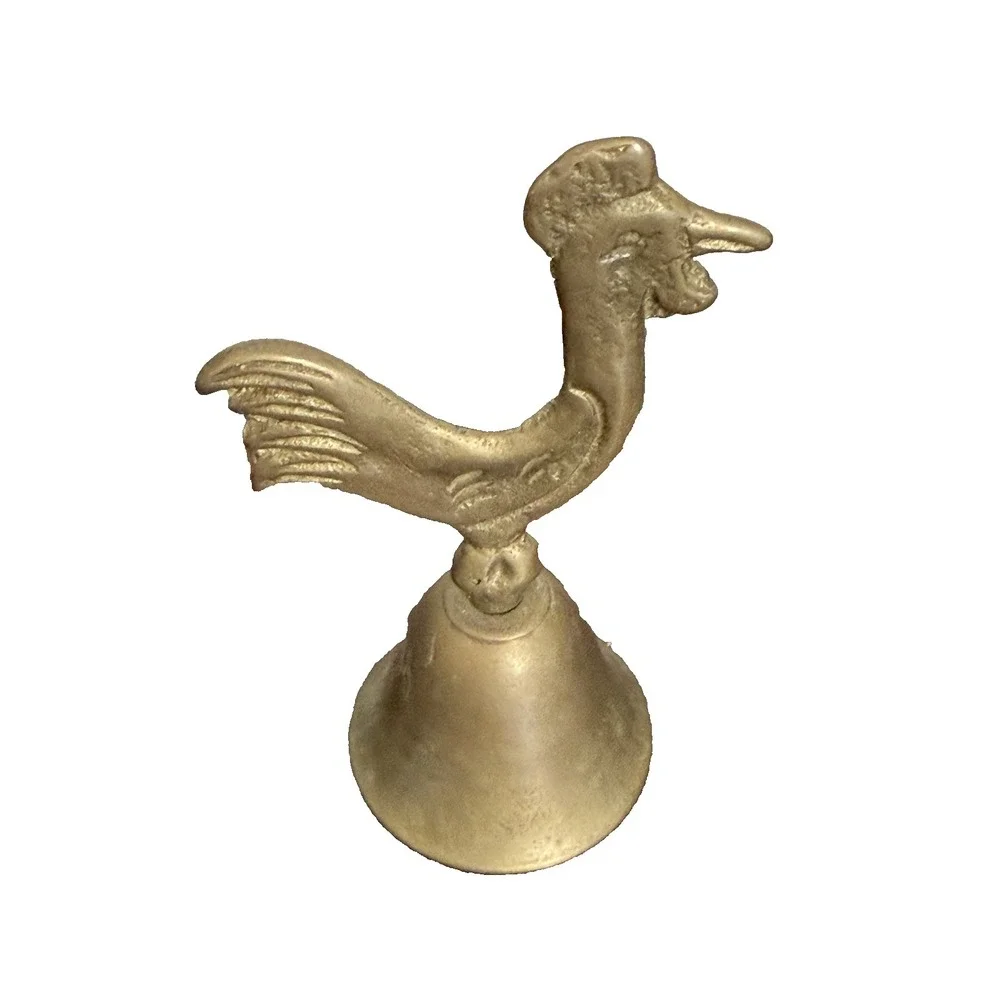 Vinatege Solid Brass Rooster Bell Call Bell Cabin Cottage Core Farm Hen House